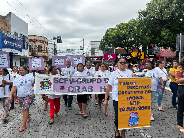 Juazeiro do Norte realiza caminhada em alusão ao Junho Violeta com foco na valorização da pessoa idosa